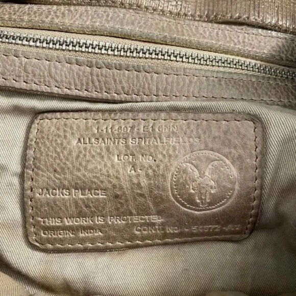 All Saints Rustic Metallic Gold Leather Slouchy Leather Hobo Bag - Picture 9 of 10